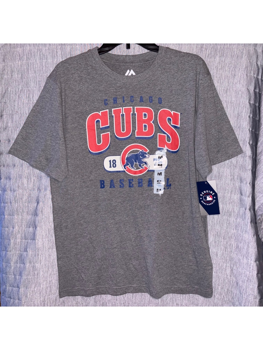 Majestic MLB Chicago Cubs Baseball Gray T-Shirt Men's Medium NWT Summer